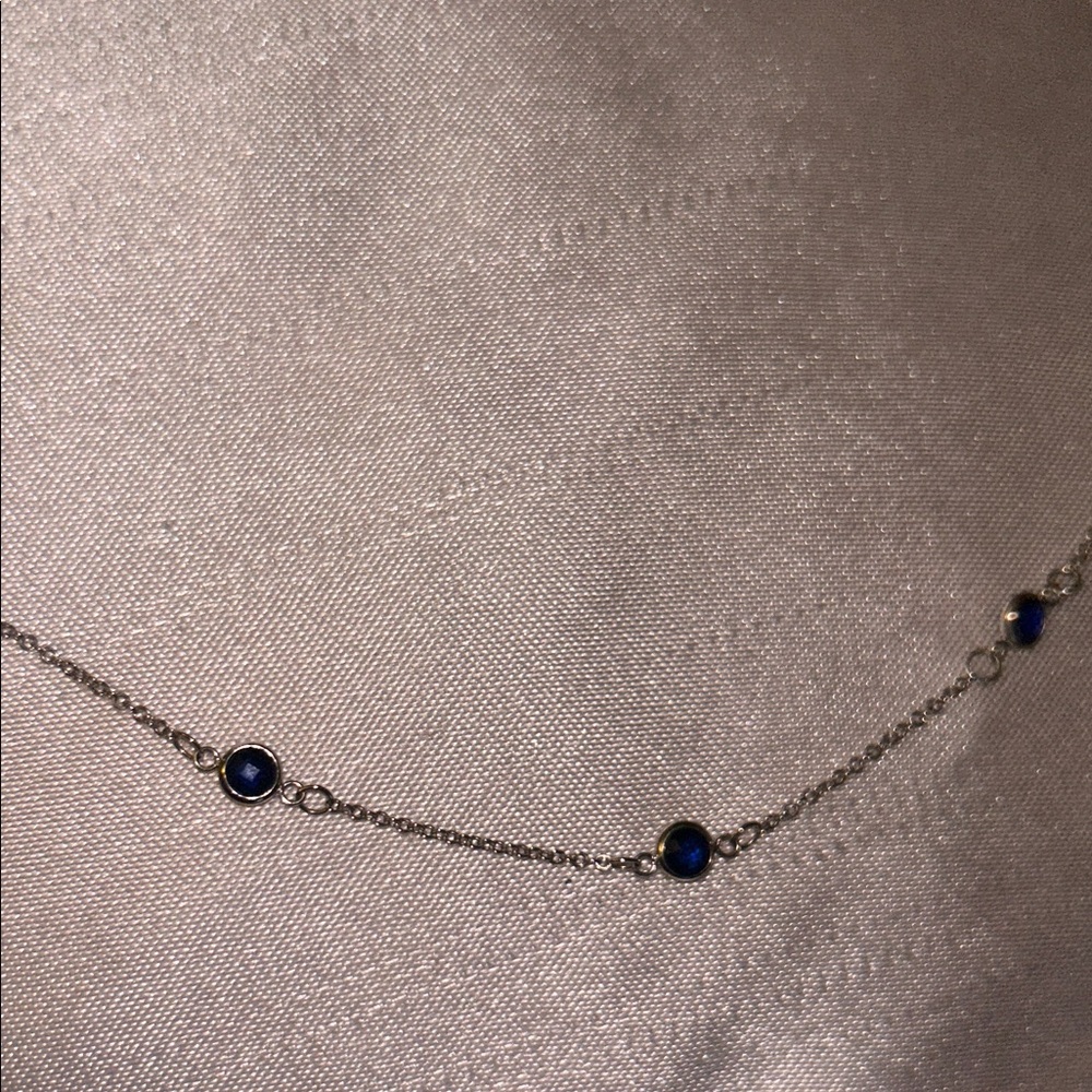 Haverhill 18k White Gold Necklace with Sapphires 🤍 - Picture 7 of 13